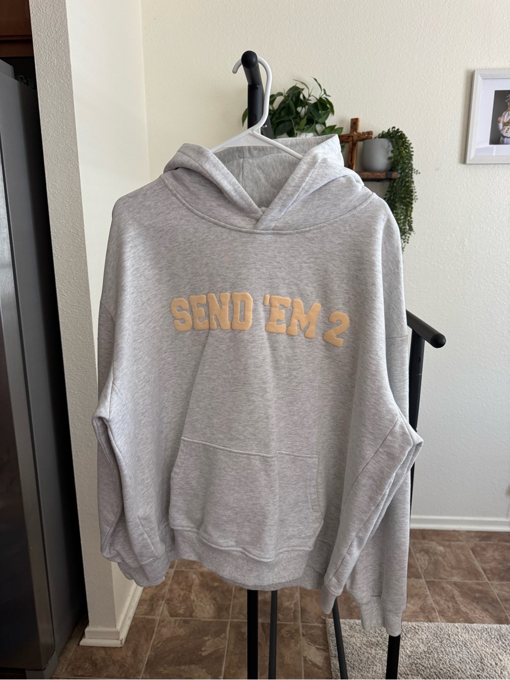 Gray "SEND 'EM 2" Pullover Hoodie - Casual Men’s Sweater